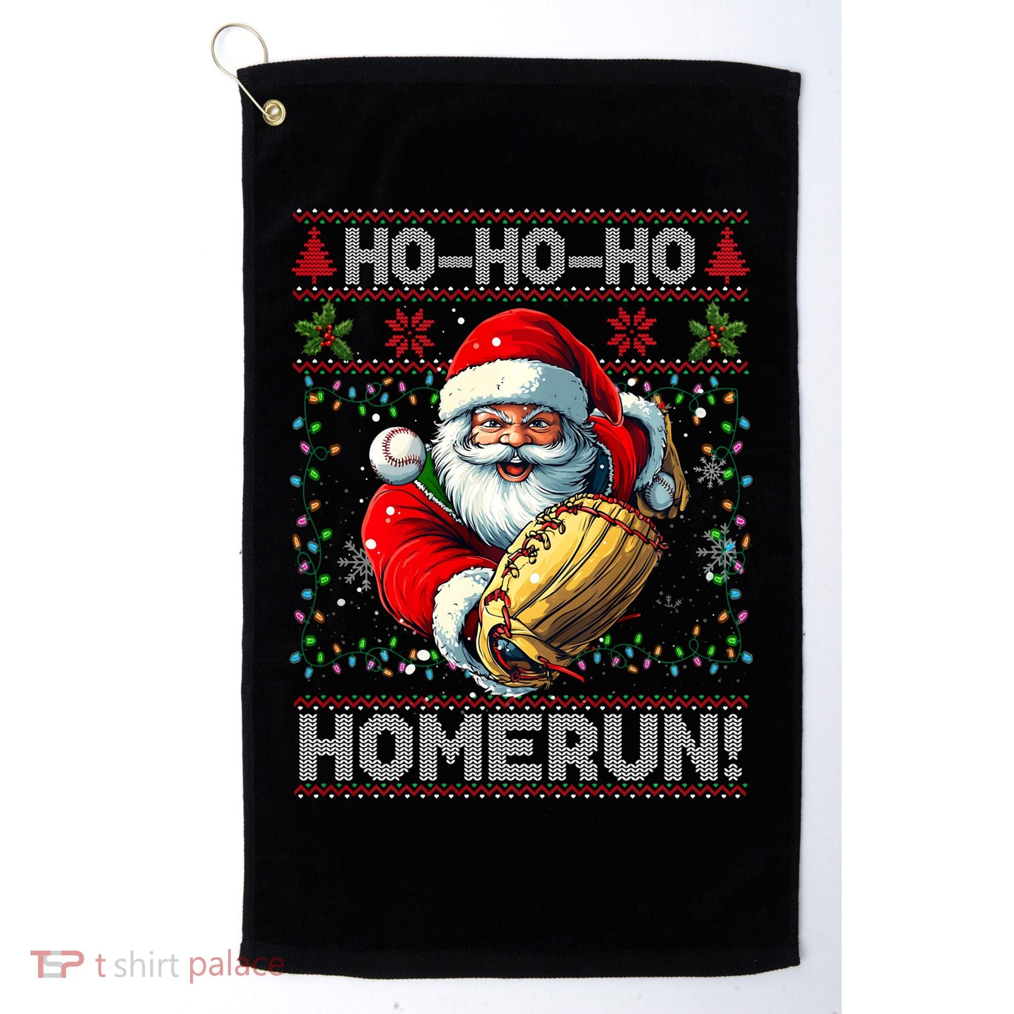 Merry Christmas Santa Playing Baseball For Ballplayers Golf Towel
