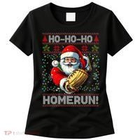 Merry Christmas Santa Playing Baseball For Ballplayers Women's T-Shirt thumb 0