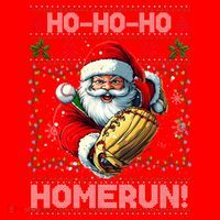 Merry Christmas Santa Playing Baseball For Ballplayers Santa Hat thumb 1