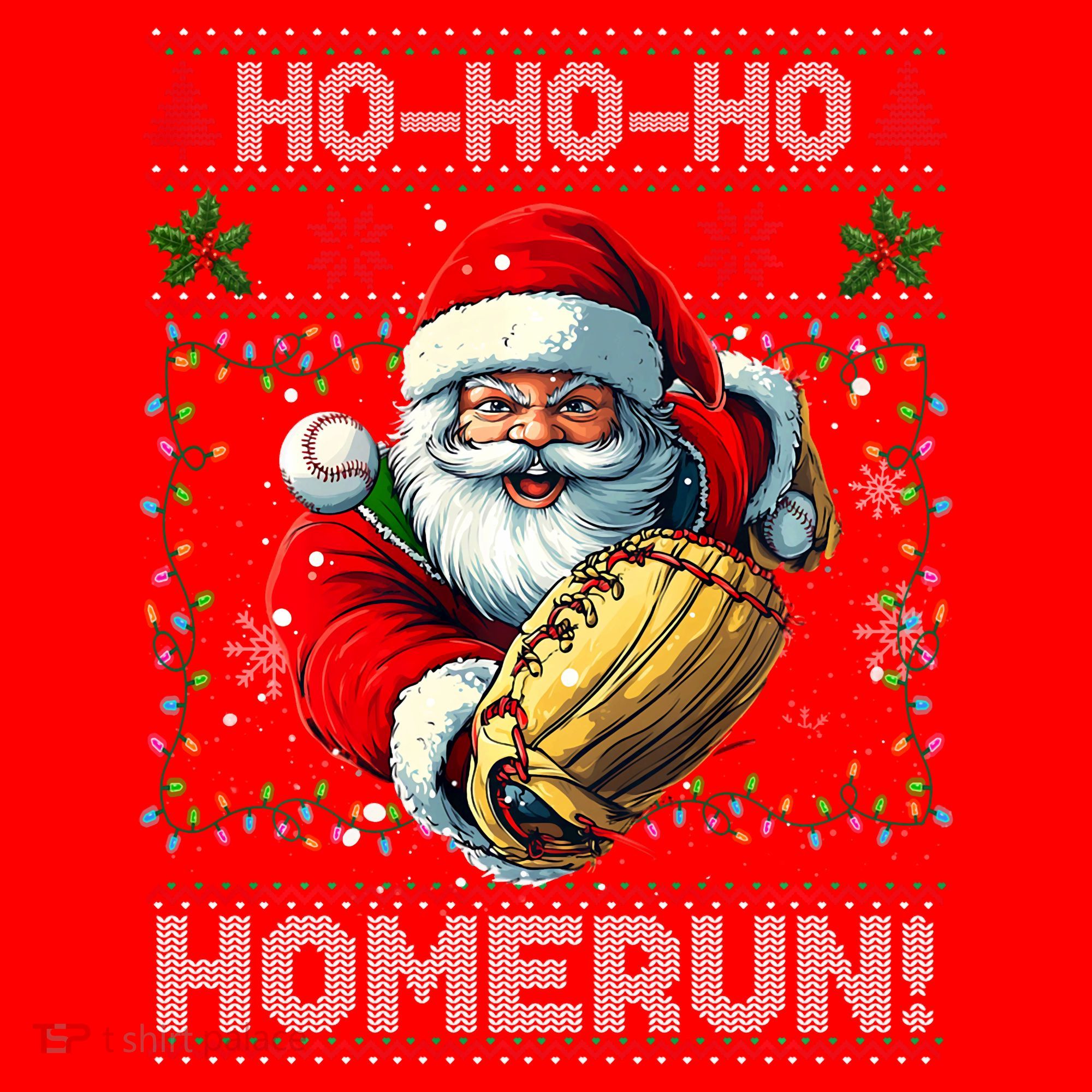 Merry Christmas Santa Playing Baseball For Ballplayers Santa Hat