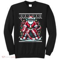 Merry Christmas Santa Hockey Goalie Ugly Christmas Sweater Sweatshirt thumb 0