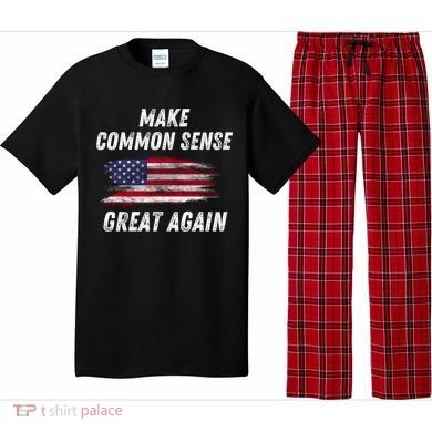 Make Common Sense Great Again Funny Saying Trending Gift Pajama Set