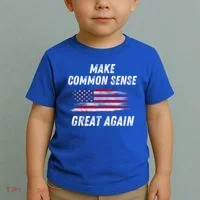 Make Common Sense Great Again Funny Saying Trending Gift Toddler T-Shirt thumb 2