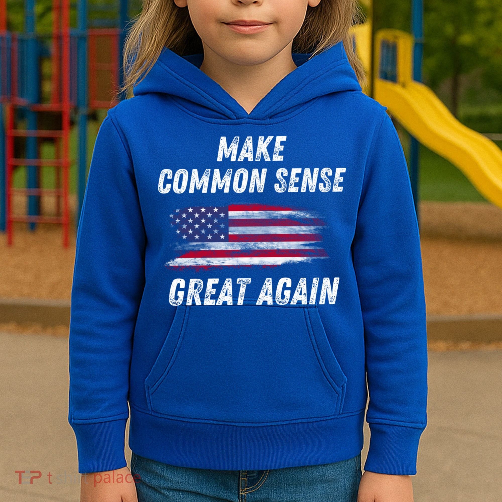 Make Common Sense Great Again Funny Saying Trending Gift Kids Hoodie