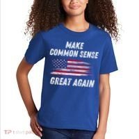 Make Common Sense Great Again Funny Saying Trending Gift Kids T-Shirt thumb 2
