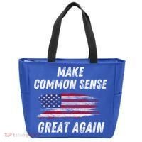 Make Common Sense Great Again Funny Saying Trending Gift Tote Bag thumb 0