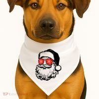 Merry Christmas Santa Vibes USA-Made Doggie Bandana thumb 1
