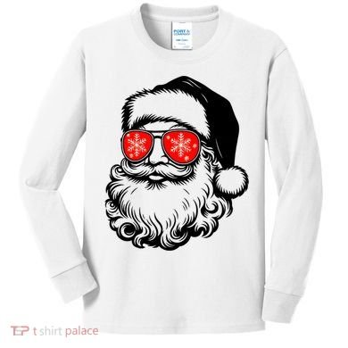 Merry Christmas Santa Vibes Kids Long Sleeve Shirt