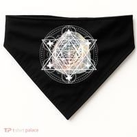 Metatron Cube Sacred Geometry Spiritual Yoga USA-Made Doggie Bandana thumb 0