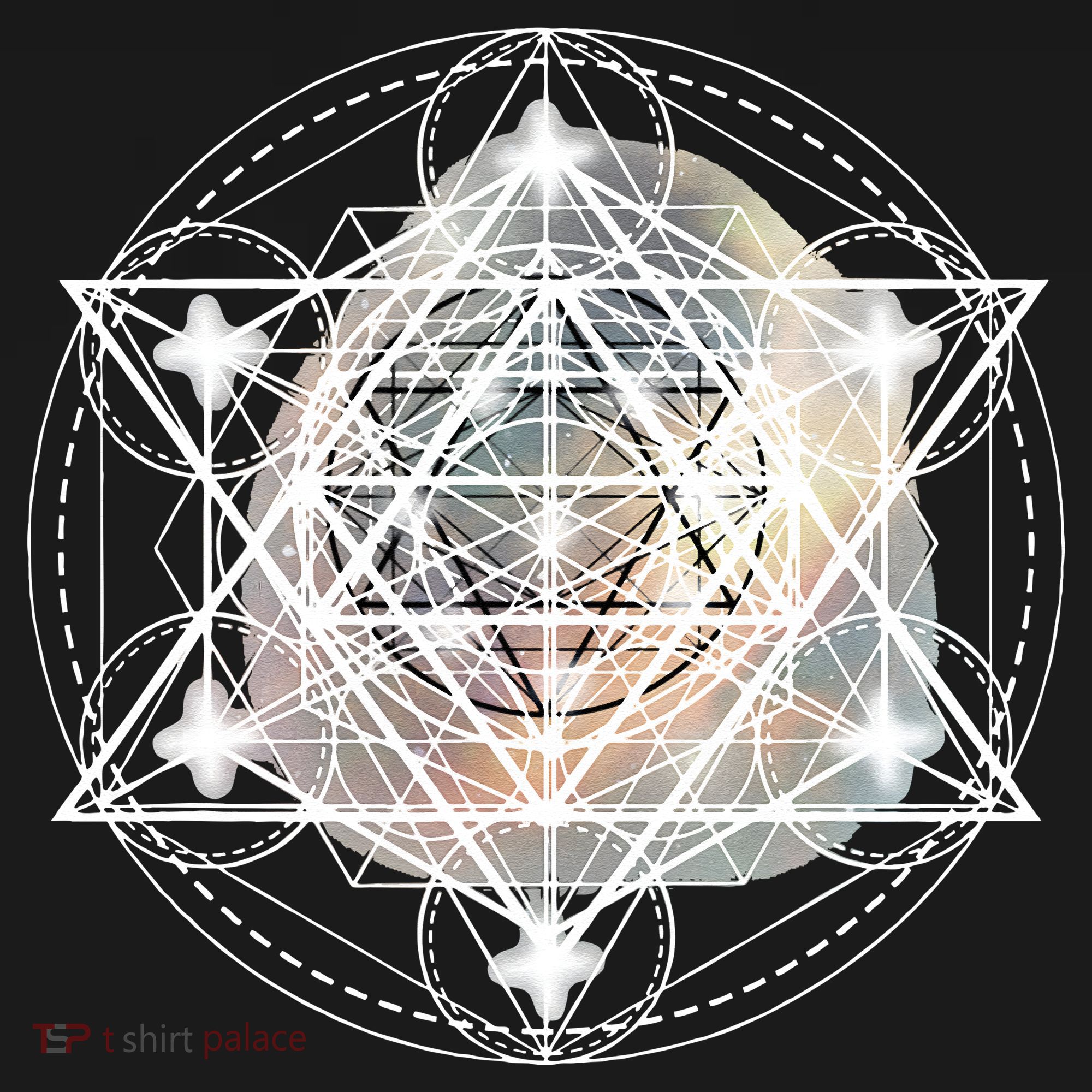 Metatron Cube Sacred Geometry Spiritual Yoga USA-Made Doggie Bandana
