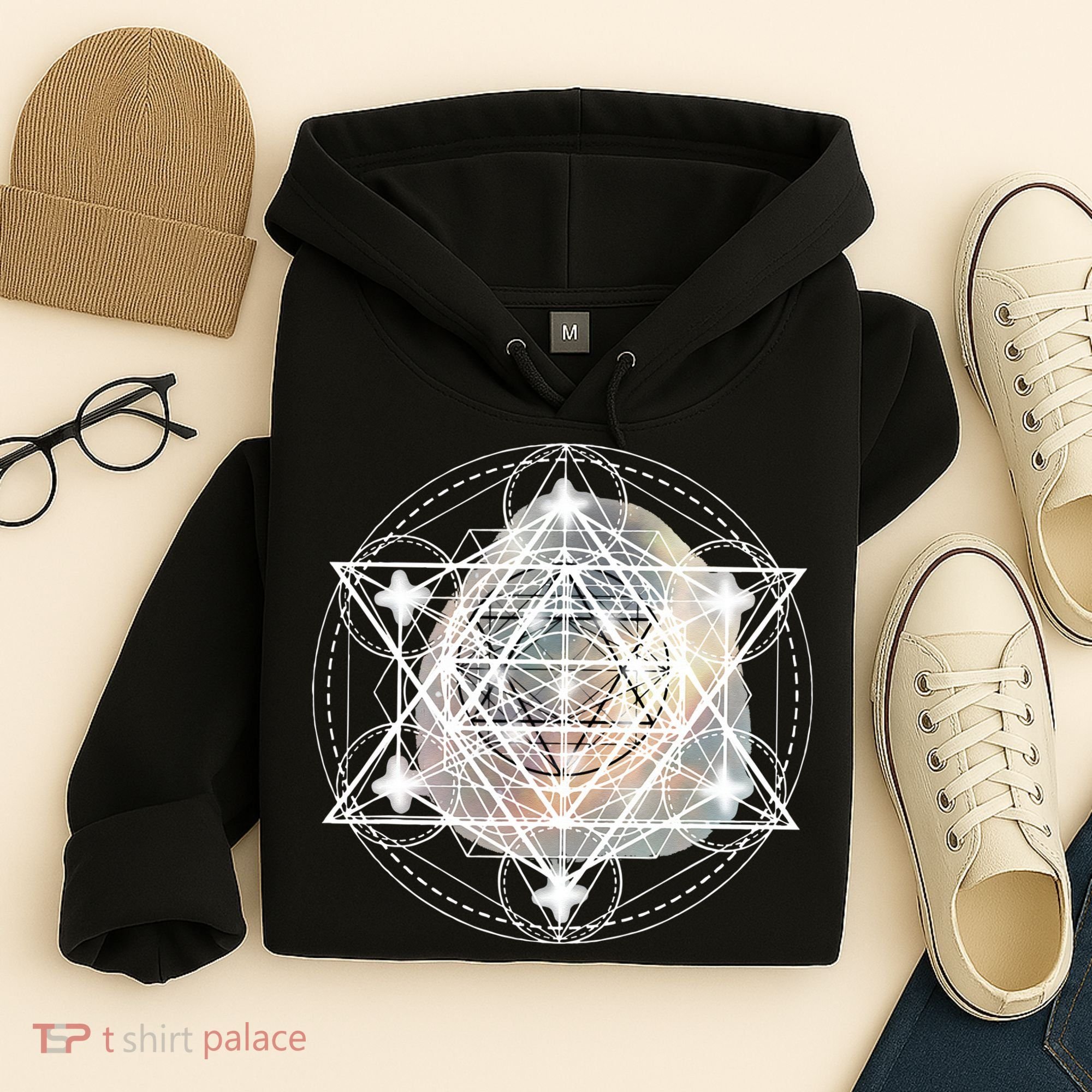 Metatron Cube Sacred Geometry Spiritual Yoga Hoodie