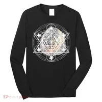 Metatron Cube Sacred Geometry Spiritual Yoga Long Sleeve Shirt thumb 0