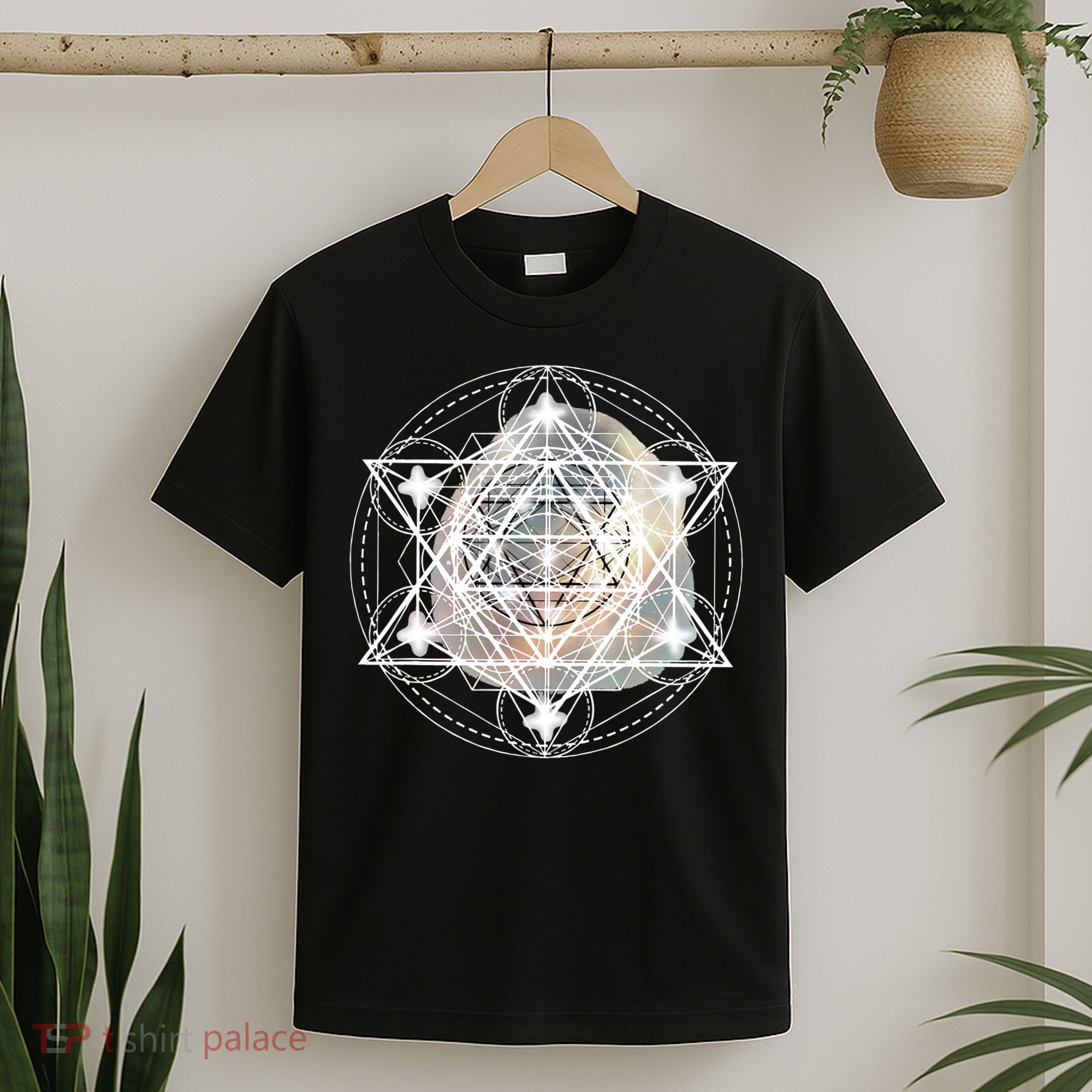 Metatron Cube Sacred Geometry Spiritual Yoga T-Shirt