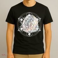 Metatron Cube Sacred Geometry Spiritual Yoga T-Shirt thumb 3