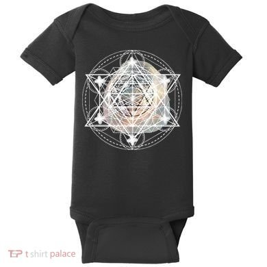 Metatron Cube Sacred Geometry Spiritual Yoga Baby Bodysuit