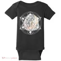 Metatron Cube Sacred Geometry Spiritual Yoga Baby Bodysuit thumb 0
