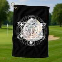 Metatron Cube Sacred Geometry Spiritual Yoga Golf Towel thumb 1