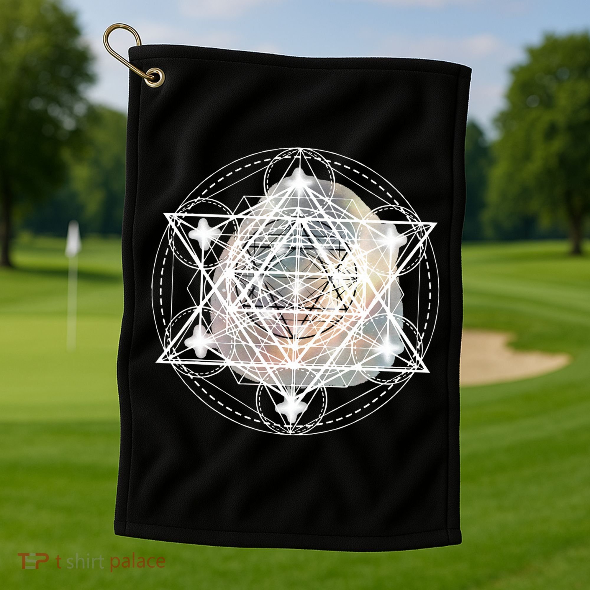 Metatron Cube Sacred Geometry Spiritual Yoga Golf Towel