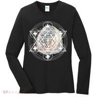 Metatron Cube Sacred Geometry Spiritual Yoga Women's Long Sleeve Shirt thumb 0