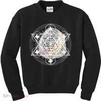 Metatron Cube Sacred Geometry Spiritual Yoga Kids Sweatshirt thumb 0