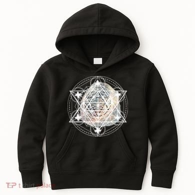 Metatron Cube Sacred Geometry Spiritual Yoga Kids Hoodie