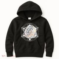Metatron Cube Sacred Geometry Spiritual Yoga Kids Hoodie thumb 0