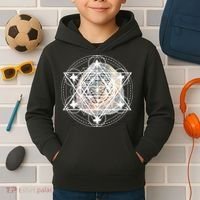 Metatron Cube Sacred Geometry Spiritual Yoga Kids Hoodie thumb 2
