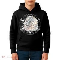 Metatron Cube Sacred Geometry Spiritual Yoga Kids Hoodie thumb 4