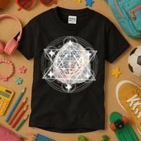 Metatron Cube Sacred Geometry Spiritual Yoga Kids T-Shirt thumb 3