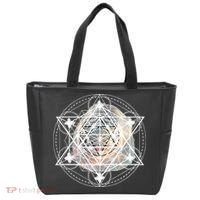 Metatron Cube Sacred Geometry Spiritual Yoga Tote Bag thumb 0