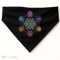Metatrons Cube Sacred Geometry Lotus Chakra Yoga Symbol 4D USA-Made Doggie Bandana thumb 0