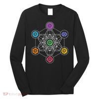 Metatrons Cube Sacred Geometry Lotus Chakra Yoga Symbol 4D Long Sleeve Shirt thumb 0