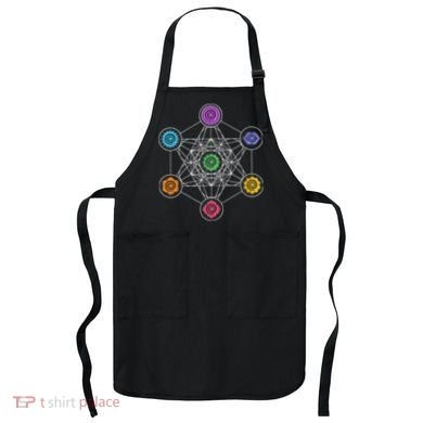 Metatrons Cube Sacred Geometry Lotus Chakra Yoga Symbol 4D Apron