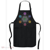 Metatrons Cube Sacred Geometry Lotus Chakra Yoga Symbol 4D Apron thumb 0