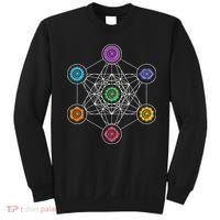 Metatrons Cube Sacred Geometry Lotus Chakra Yoga Symbol 4D Sweatshirt thumb 0