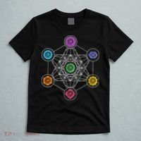 Metatrons Cube Sacred Geometry Lotus Chakra Yoga Symbol 4D T-Shirt thumb 5