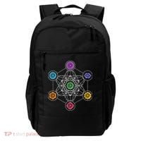 Metatrons Cube Sacred Geometry Lotus Chakra Yoga Symbol 4D Backpack thumb 0