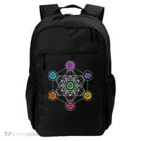 Metatrons Cube Sacred Geometry Lotus Chakra Yoga Symbol 4D Backpack thumb 0