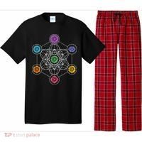 Metatrons Cube Sacred Geometry Lotus Chakra Yoga Symbol 4D Pajama Set thumb 0