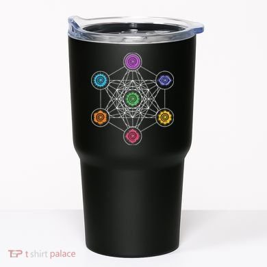 Metatrons Cube Sacred Geometry Lotus Chakra Yoga Symbol 4D Tumbler