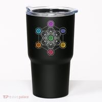 Metatrons Cube Sacred Geometry Lotus Chakra Yoga Symbol 4D Tumbler thumb 0