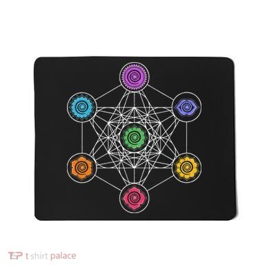 Metatrons Cube Sacred Geometry Lotus Chakra Yoga Symbol 4D Mousepad