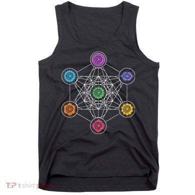Metatrons Cube Sacred Geometry Lotus Chakra Yoga Symbol 4D Tank Top