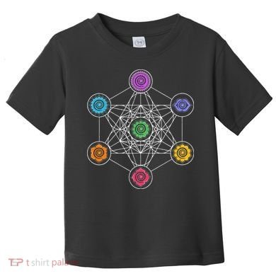 Metatrons Cube Sacred Geometry Lotus Chakra Yoga Symbol 4D Toddler T-Shirt