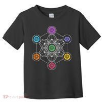 Metatrons Cube Sacred Geometry Lotus Chakra Yoga Symbol 4D Toddler T-Shirt thumb 0