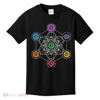 Metatrons Cube Sacred Geometry Lotus Chakra Yoga Symbol 4D Kids T-Shirt thumb 0