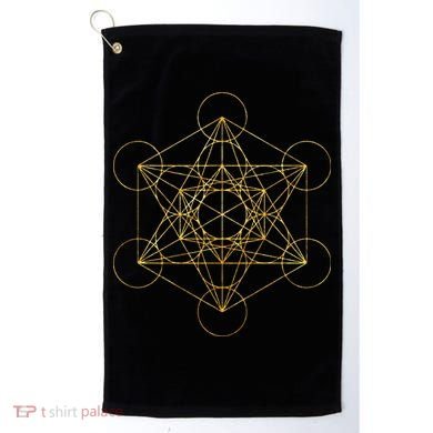 Metatrons Cube Sacred Geometry Yoga Pray Golf Towel