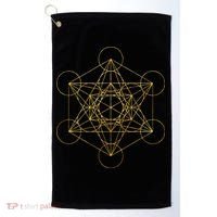Metatrons Cube Sacred Geometry Yoga Pray Golf Towel thumb 0
