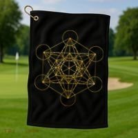 Metatrons Cube Sacred Geometry Yoga Pray Golf Towel thumb 1