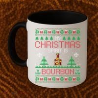 My Christmas Spirit Is Bourbon Bourbon Ugly Christmas Gift Coffee Mug thumb 2